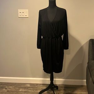 Wrap Black Dress with sleeves -Size 2x